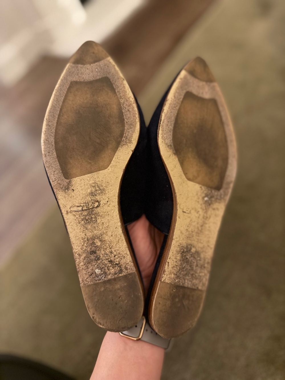 Jenni Kayne - Navy Suede Pointed Toe Mules - Picture 6 of 6